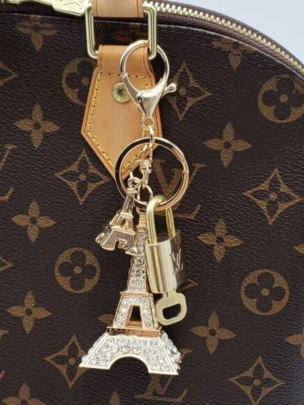 Louis Vuitton Gold Lock 🔒 Authentic LV Key + Unbranded Eiffel Tower Bag Charm